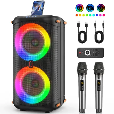 Enceinte karaoké Bluetooth avec 2 microphones