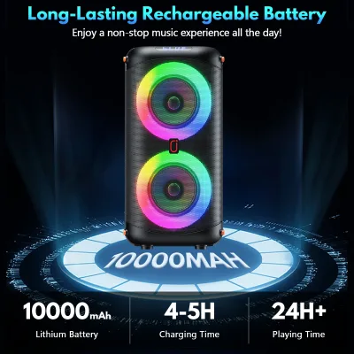 Enceinte karaoké Bluetooth avec 2 microphones – image 3