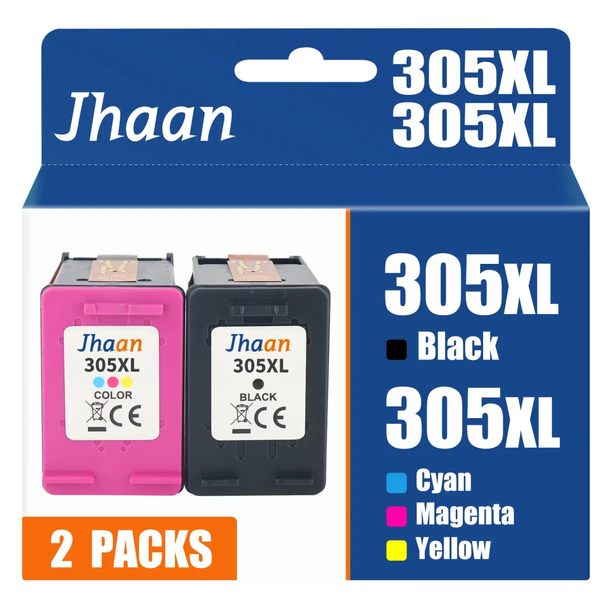Lot de 2 cartouches d'encre noire et couleur