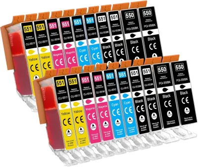 Lot de 20 cartouches d'encre compatibles