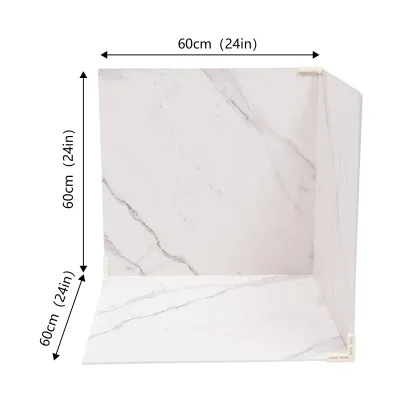 Lot de 3 toiles de fond photo carrées marbrées – image 3