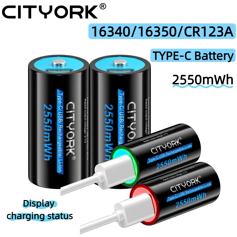 Pile rechargeable Li-ion 16340, 3,7 V