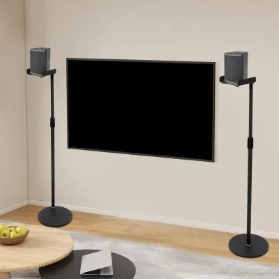 Supports d'enceintes au sol noirs, lot de 2 – image 3